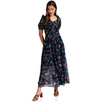 Rare Women's Georgette Fit And Flare Maxi Casual Dress (Ep6218_Blue_X-Small)