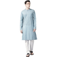 See Designs Multicolored Cotton Regular Fit Mandarin Collar Printed Kurta Set_Sdkt99201Xs