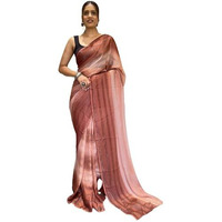 Shiv Textiles Womens Nylon Zari Weaving Zip And Go Pre-Stitched Saree  Effortless Wear & Comfort : Ready To Wear Saree(Sb-St-R-17-Rust)