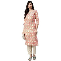 Aarika Women's Cotton Regular Tunic Shirt (Kurti-W-Nm-A-110_Red_L)