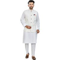 Be Active Men's Linen Blend Nehru Jacket With Mandarin Collar || Ethnic Koti For Men || Men Koti Formal|| Men Koti Wedding (Rfkt0001-16-Set-S)
