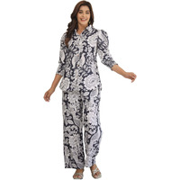 Greciilooks Women's Rayon Printed Classic Kurta Set (Gl-W2176&Tr1142_Black_2Xl)