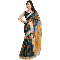 Greciilooks Cotton Sarees For Women | Saree Party Wear | Traditional Sarees For Women (Black, Free)