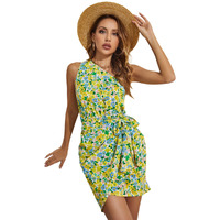 Kotty Women's Floral Printed Fit Flare Dress(Multicolored,Xl)