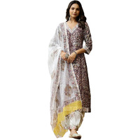 Lookmark Kurta Set: Fashionably Traditional, Comfortably Chic: Embrace Ethnic Fashion With Our Cotton Blend Ethnic Sets! Wine