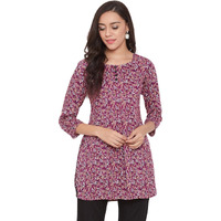 Tissu Women's Maroon & White Floral Printed Kurti 2061_Maroon_M