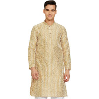 Be Active Men's Traditional Embroidered Lucknowi Full Sleeves Kurta || Cotton Kurta For Men || Men Kurta For Wedding || Kurta For Men (Rfsk0013-Kr 5 Xxl) Coffee