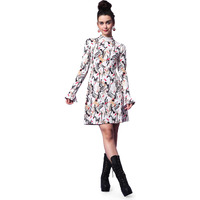 Purvaja Womens A-Line Above Knee Length Dress (Wini-047-Loopy_Beige_Large)