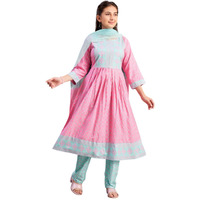 Aarika Girls Ethnic Wear Pink Colour Foil Print Rayon Kurti-8-15 Years (Kurti-Ap-805)