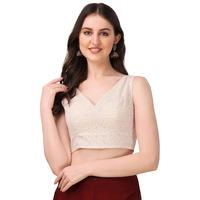 Oomph! Womens Cotton Blouse With V-Neck And Sleeveless - Rbbl299S