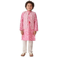 Pspeaches Boys Floral Printed Regular Kurta With Pyjamas (7-8Years)