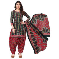 Satrani Women's Printed Poly Cotton Unstitched Dress Material(1176D1299N_Dark Green)