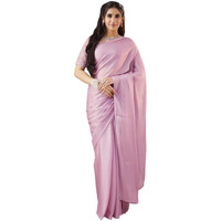 Satrani Women's Shimmer Georgette Top Dyed Saree With Unstitched Blouse Piece (4091S361N_Light Mauve)