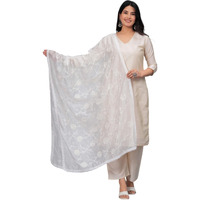 Stylum Women's Embroidered Chanderi Drawer Dupatta (Dupjesikawhite_White)
