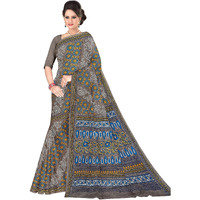 Tamaira Fashion Women's Plain Weave Pure Cotton Saree Without Blouse Piece(Ab26_Grey)