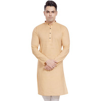 Divisive Men's Pure Cotton Only Regular Fit Long Kurta (Dkrt306_Xxl_Beige)