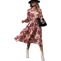 Kotty Women's Fit And Flare Multicolor Printed Dress