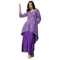 Ishin Geometric Printed V-Neck A-Line Kurta With Sharara