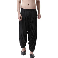 Kisah Mens Patiala, Rayon Solid Dyed Black Patiala Pant For Men, 36