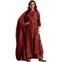 Lookmark Kurta Set: A Melody Of Prints And Patterns: Step Into Style With Our Stunning Collection Of Printed Kurtis, Pants, And Dupattas! Maroon