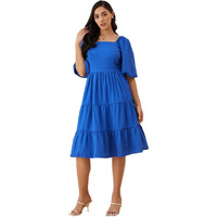Rare Women's Regular Fit Dress (Ep7532E_Blue S)