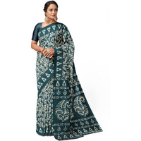Tamaira Fashion Women's Plain Weave Pure Cotton Saree Without Blouse Piece(2429_Blue)