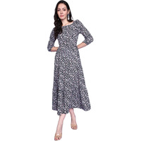 Popwings Polyester Fit And Flare Maxi Women Dress (B0Cgdhbxr4_Black