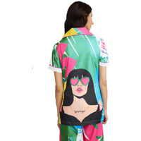 Noble Monk Women Night Suit Set Multicolor Graphic Print