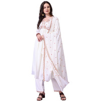 Pratham Blue Women's Silk Embroidered Regular Kurta Sets (Bkp-1001-Xxl_White