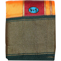 Prakasam Cotton Brand- Poly Mixing Mens Panjakejam Dhoti & Towel Set (Asha-9X5) (Orange)