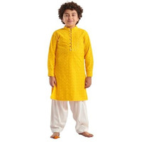 Pspeaches Boys Ethnic Motifs Embroidered Regular Thread Work Kurta With Pyjamas (12-13Years)