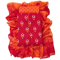 Satrani Women's Printed Cotton Unstitched Dress Material (1201D1418Na_Red)