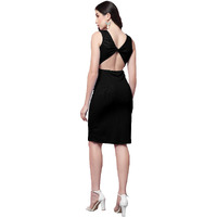 Oomph! Women's Western & Fusion Wear Dress For Women, One Piece, Black - Md791