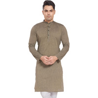 Divisive Men's Pure Cotton Only Regular Fit Long Kurta (Dkrt302_Xl_Stone Grey)