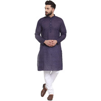 Jompers Men's Chicken Cotton Kurta Pyjama. (Navy, Xxl)