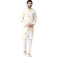 Kisah Men's Indian Ethnic Wear Kurta For Wedding & Festivals | Yellow | Size: 42 | Ka-0317-42