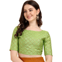 Oomph! Jacquard Green Readymade Blouse For Women - Rbbl66Xl