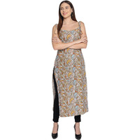 Patlani Women's Crepe Full Stitched Kurti. Brown