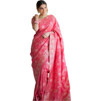 Satrani Women's Art Silk Jacquard Saree With Unstitched Blouse Piece (3584S362N_Punch Pink)