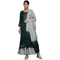 Varanga Women's Chanderi Regular Kurta Set (Nv_Vskd31278_Green