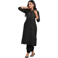 Anubhutee Women's Cotton Regular Tunic Shirt (Abwkaaw23078_Bk_Black