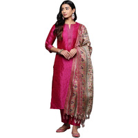 Varanga Women's Silk Blend Kurta Set (Vskd32018_Vardup022_Pink
