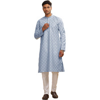 Be Active Men's Cotton Regular Kurta (C-599-1_Blue