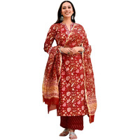 Fabnex Women Kurta Pant Set | Kurti Set With Pant For Women (K-49-Red-2Xl)