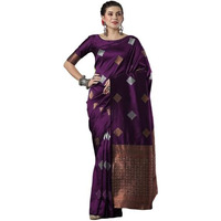 Flosive Women's Fabulous Mix Color Kanjivaram Sona Chandi Silk Saree (Wine)