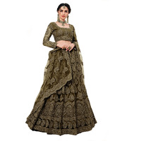 Patlani Letest Design Chain Embroderied With Stone Work Woman S Flered Lehenga Choli.Mehendi (Semi Stitched)