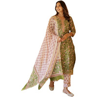 Lookmark Kurta Set: Effortlessly Elegant, Uniquely You: Discover Your Signature Style With Our Printed Ethnic Sets! Green