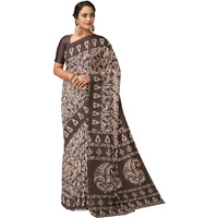 Tamaira Fashion Women's Plain Weave Pure Cotton Saree Without Blouse Piece(2429_Grey)