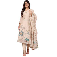 Varanga Women Pure Kantha Hand Embroidered Kurta Set With Embroidered Dupatta