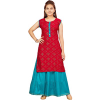 Aarika Girls Rani Colour Cotton Printed Kurti (Kurti-K-Ap-1111-Rani-38)